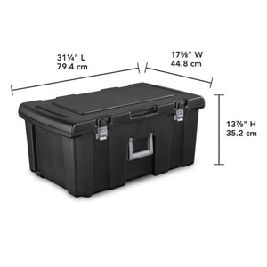 Sterilite Wheeled Footlocker, Plastic Utility Storage Container, Black, 3 Pack