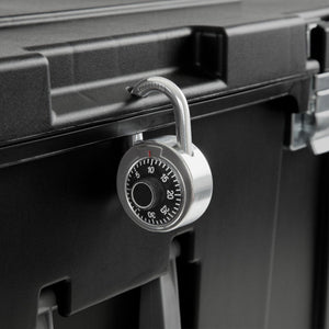 Sterilite Wheeled Footlocker, Plastic Utility Storage Container, Black, 3 Pack