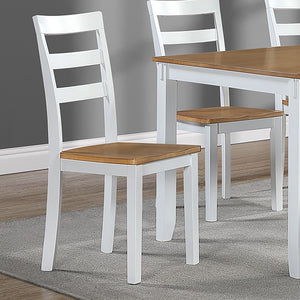 6 Piece Dining Set Table With 4 Side Chairs And Bench - Light Brown / White