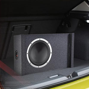 QPower Single 12 Inch Sub Enclosure, Universal Downfire/Behind Seat Speaker Box