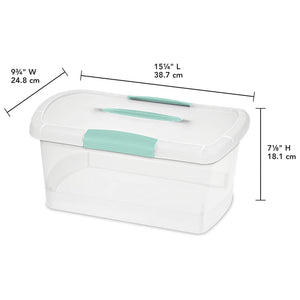 Sterilite 6 Pack Stackable Storage Bin, Latch Lid, Medium Nesting ShowOff, Clear