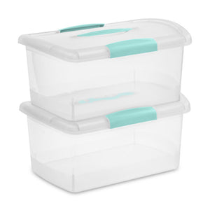 Sterilite 6 Pack Stackable Storage Bin, Latch Lid, Medium Nesting ShowOff, Clear