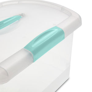 Sterilite 6 Pack Stackable Storage Bin, Latch Lid, Medium Nesting ShowOff, Clear