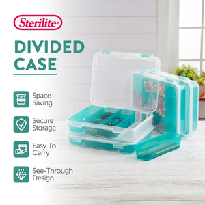 Sterilite Divided Case Stackable Plastic Small Storage Lidded Container, 12 Pack - TRAPSKI