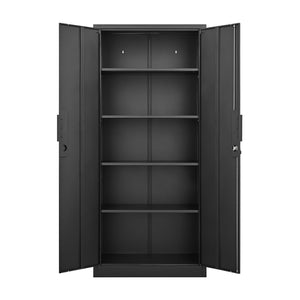 2 Door File Cabinet With Lock, 4 Adjustable Shelves, Heavy-Duty