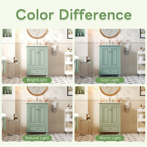 Modern Bathroom Vanity With Sink, Cabinet With Drawer And Dividers, Rectangular Storage Unit