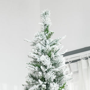 9' Snow Flocked Pine Artificial Christmas Tree with Easy Assembly - Unlit