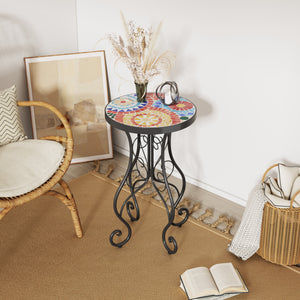 Outdoor Side Table, Colorful+Black