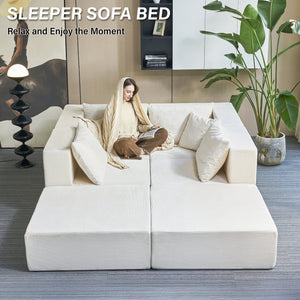 140" Modular Sectional Sofa Bed