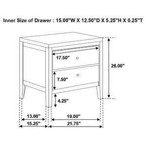 Garrett - 2 Drawer Nightstand - Cappuccino