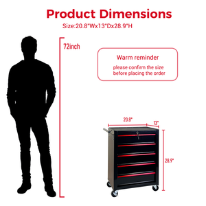 Rolling Metal Tool Chest With 5 Drawers