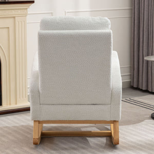 Accent Rocking Chair With Footrest, High Back