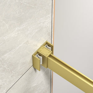 43"-48" W x 76" H Brushed Frameless Shower Door