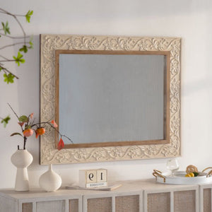 Vintage Carved Pattern Rectangular Wall Mirror