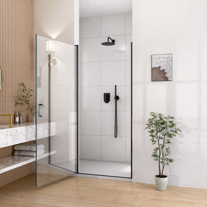 32" W x 72" H Semi-Frameless Circular Pivot Shower Door in Matte