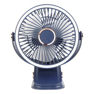 Portable Quiet Clip On Fan With 5 Speeds 3 Brightness 720¡ Fully Adjustable Angle Type-C Rechargeable Clip Desk Wall Mounted Fan For Camping Office Ho