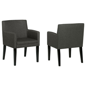 Yorkshire - Upholstered Dining Arm Chair With Cushioned Arms (Set of 2) - Gray