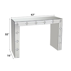 Hessa Mirrored & Faux Rhinestone Console Table