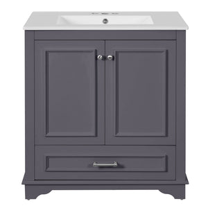 Bathroom Vanity With Sink, Cabinet & 2 Soft Closing Doors & Adjustable Shelf