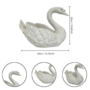 12.6'' Tall Swan Sculpture Planter