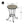 Patio Side Table with Shelf, Brown and Black