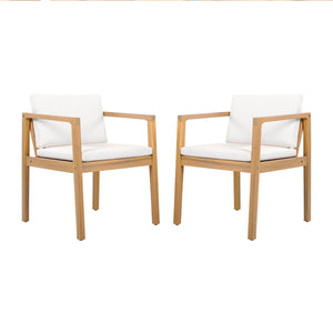 Outdoor Dining Chairs (Set of 2) with Acacia Wood Frame