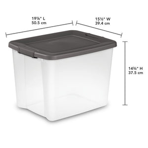 Sterilite 50Qt ShelfTote, Stackable Storage Bin with Latching Lid, Clear, 6 Pack
