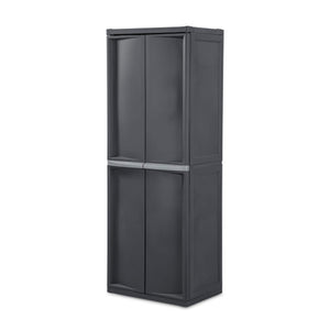 Sterilite Storage Cabinet, Garage, Pantry, & Kitchen Organizer, 4 Shelves, Gray