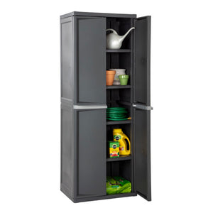 Sterilite Storage Cabinet, Garage, Pantry, & Kitchen Organizer, 4 Shelves, Gray