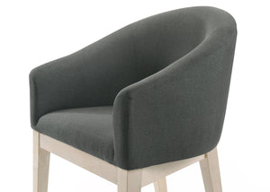 Neroli Set of 2 Gray Fabric Barrel Accent Chairs