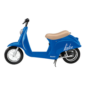 Razor Pocket Mod Miniature Euro 24V Electric Kids Ride On Retro Scooter, Blue - TRAPSKI