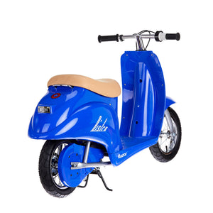 Razor Pocket Mod Miniature Euro 24V Electric Kids Ride On Retro Scooter, Blue - TRAPSKI