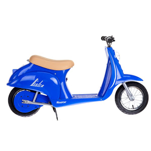 Razor Pocket Mod Miniature Euro 24V Electric Kids Ride On Retro Scooter, Blue - TRAPSKI
