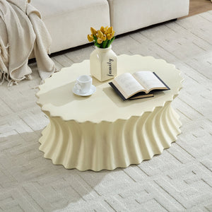 35.04 Inch Oval Coffee Table - Vintage Sturdy Fiberglass