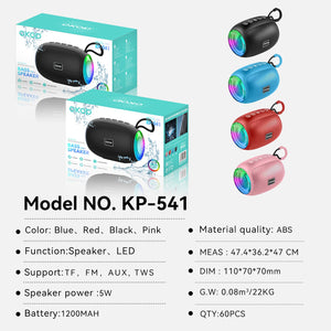 KP-541 Best-selling Bluetooth Speaker Stylish Portable High-Quality Audio With Deep Bass Supports Memory Card Playback In Stock