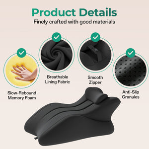27° Ergonomic Memory Foam Support Pillow for Couples - Grey