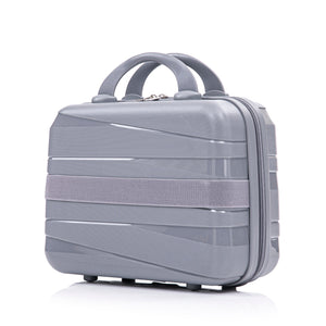 4-Piece PP Spinner Wheel Luggage Set with Cosmetic Case, Light Gray