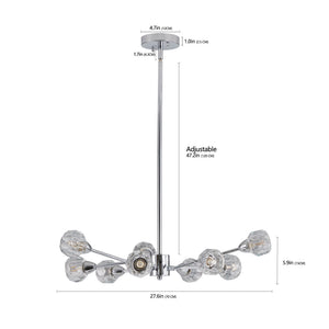 28" Modern Crystal Chandelier With 9 Lights