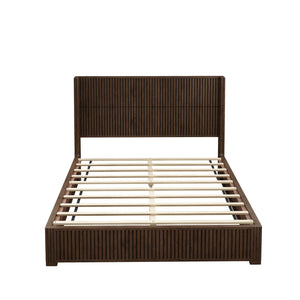 Platform Bed Frame With Headboard, Floor Standing Design