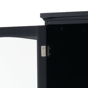 Tall Bathroom Storage Cabinet With Glass Doors, Free-Standing, Two Drawers, And Adjustable Shelves, Board, Painted Perfect For Displaying Your Favorite Items
