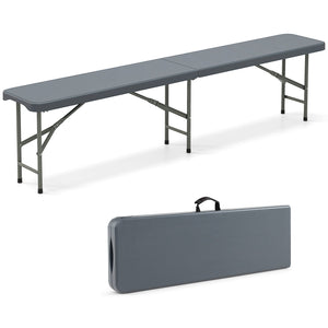 6 Feet Plastic Folding Bench Portable Seat with Handle and Lock
