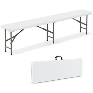 6 Feet Plastic Folding Bench Portable Seat with Handle and Lock