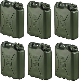 Scepter BPA Durable 5 Gallon 20 Liter Portable Water Storage Container, Green (6 Pack)