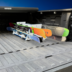 PRE-ORDER Special Edition White/Blue: TRAPSKI All Mountain/Race/XC Ski and Standard Stance Snowboard Rack