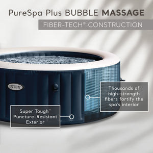 Intex PureSpa Plus Inflatable Bubble Jet Hot Tub & Slip Resistant Seat (4 Pack)