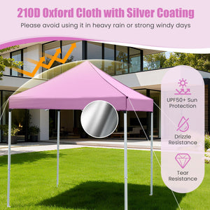6.5 x 6.5 FT Pop up Canopy Tent with 4 Sidewalls and Wheeled Bag