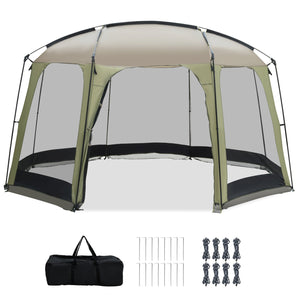 6-8 Person Netted Canopy Tent with Zippered Door