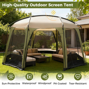6-8 Person Netted Canopy Tent with Zippered Door