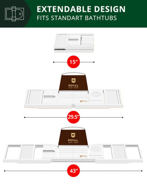 Bathtub Caddy Tray, White