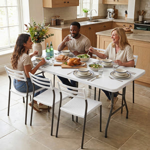 6 FT Fold-in-Half Camping Table with Carrying Handle